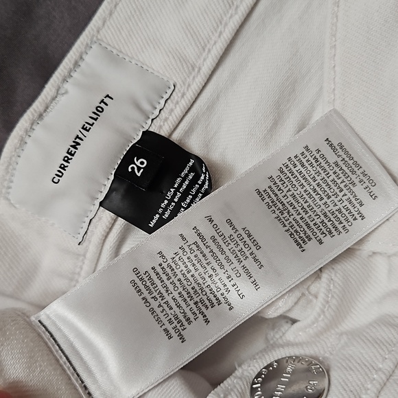 Current/Elliott white skinny jeans high waist size 26 - Picture 15 of 15